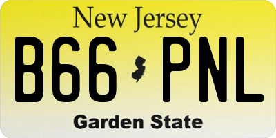 NJ license plate B66PNL