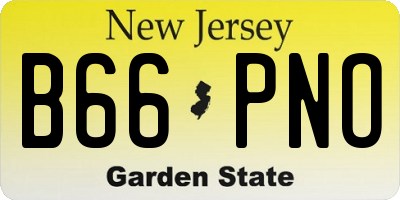 NJ license plate B66PNO