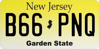 NJ license plate B66PNQ