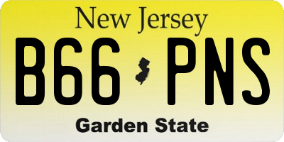 NJ license plate B66PNS