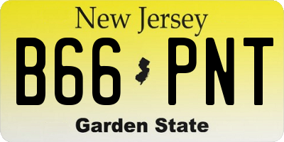 NJ license plate B66PNT