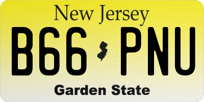 NJ license plate B66PNU