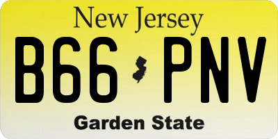 NJ license plate B66PNV