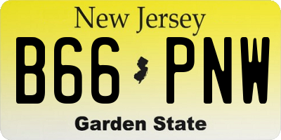 NJ license plate B66PNW