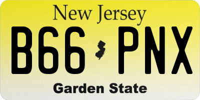 NJ license plate B66PNX