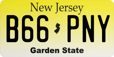 NJ license plate B66PNY