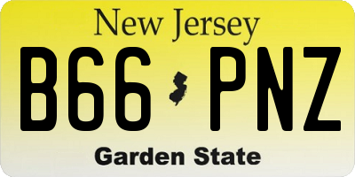 NJ license plate B66PNZ