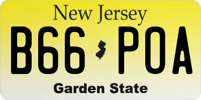 NJ license plate B66POA