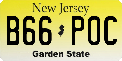 NJ license plate B66POC