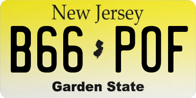 NJ license plate B66POF