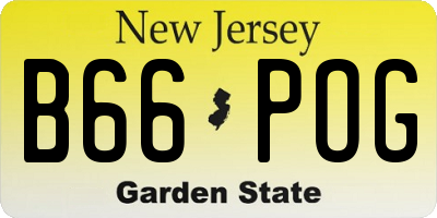 NJ license plate B66POG