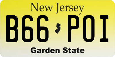 NJ license plate B66POI