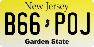 NJ license plate B66POJ