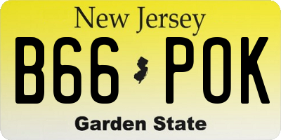 NJ license plate B66POK