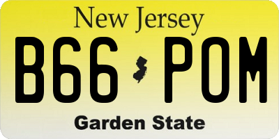 NJ license plate B66POM