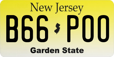 NJ license plate B66POO