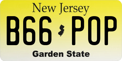 NJ license plate B66POP