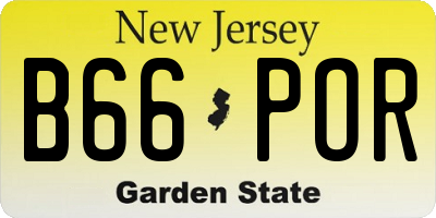 NJ license plate B66POR