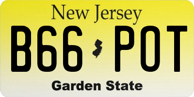 NJ license plate B66POT