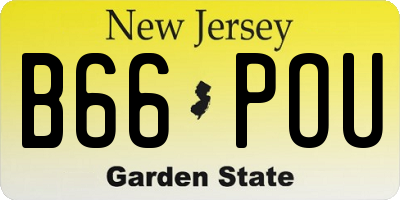 NJ license plate B66POU
