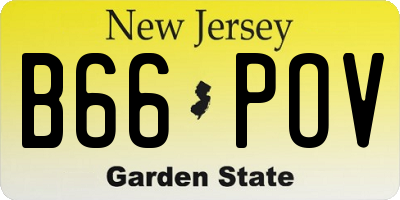 NJ license plate B66POV
