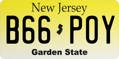 NJ license plate B66POY