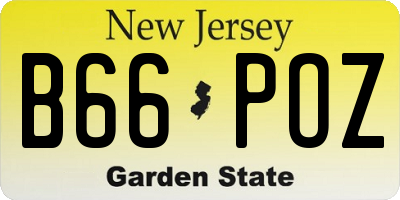 NJ license plate B66POZ