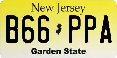 NJ license plate B66PPA