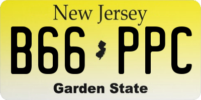NJ license plate B66PPC
