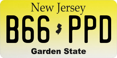 NJ license plate B66PPD