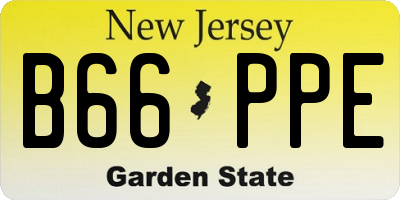 NJ license plate B66PPE