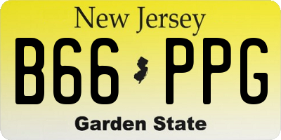 NJ license plate B66PPG