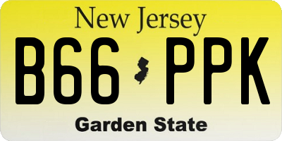 NJ license plate B66PPK