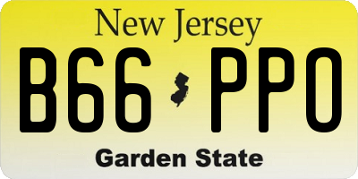 NJ license plate B66PPO