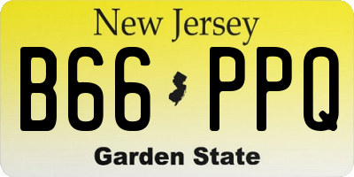 NJ license plate B66PPQ