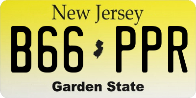 NJ license plate B66PPR