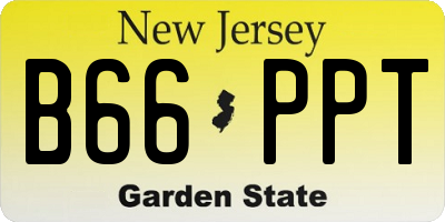 NJ license plate B66PPT