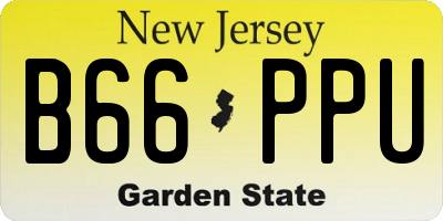 NJ license plate B66PPU