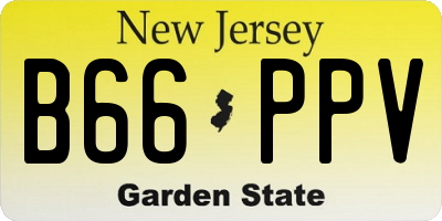 NJ license plate B66PPV