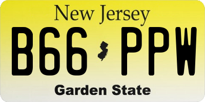 NJ license plate B66PPW