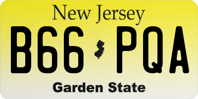 NJ license plate B66PQA