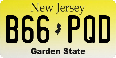 NJ license plate B66PQD