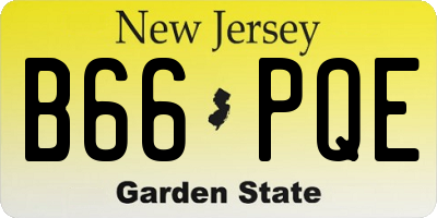 NJ license plate B66PQE