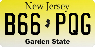 NJ license plate B66PQG