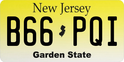 NJ license plate B66PQI