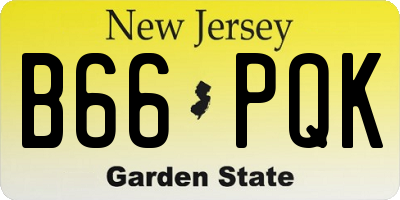 NJ license plate B66PQK