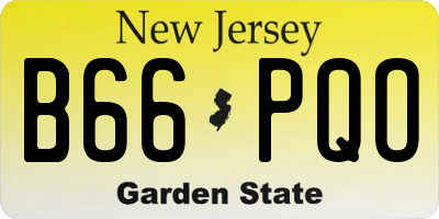 NJ license plate B66PQO