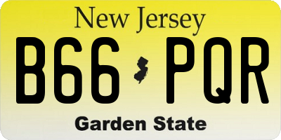 NJ license plate B66PQR