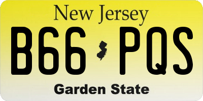 NJ license plate B66PQS