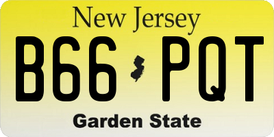 NJ license plate B66PQT